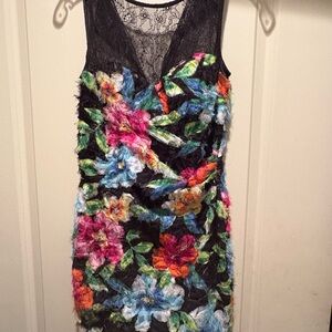 Aidan Mattox Lace & Floral Cocktail Dress - Size 0